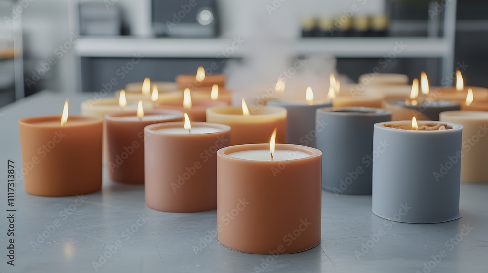 Candle Making Process in Progress Showing Various Colors and Sizes of ...