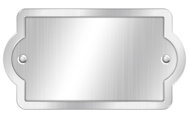 Wall Mural - Metal Nameplate. Silver Plaque.