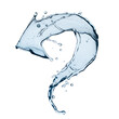 © Keimani - High-Quality PNG of Curved arrow made of water splashes, conceptual image isolated on a white background – High Resolution
