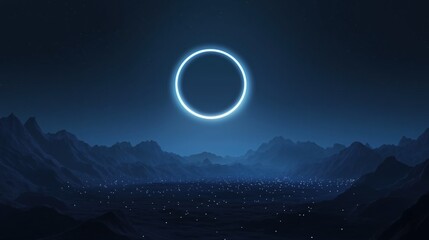 Wall Mural - moon over the mountain
