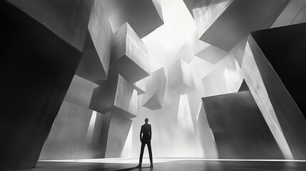 Wall Mural - person in a corridor