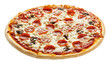 © Mr. Stocker - Classic pepperoni pizza with mushrooms and cheese, cut out - stock png.