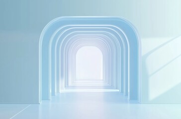 Wall Mural - light blue corridor