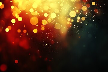 Poster - Vibrant Abstract Background with Glowing Bokeh Lights in Warm Tones : Generative AI