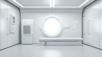 Wall Mural - Revolutionary medical imaging facility advanced healthcare center digital environment sleek and modern design innovative technology concept for enhanced patient experience