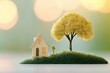 © paithoon - Virtual real estate transactions in green nature scene