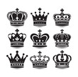 © Joynab - Kings crown icon set silhouette vector illustration