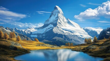 Majestic Matterhorn Peak: A Serene Alpine Lake Reflection