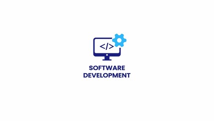 Software development icon, conceptual software development, software development project.