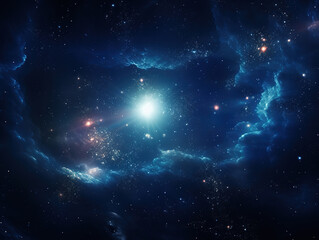 Eye catching Blue and Black Cosmic Space Filled With Stars