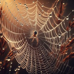 Wall Mural - 143 A Close Up of a Spider Web A magnified view of a single stra