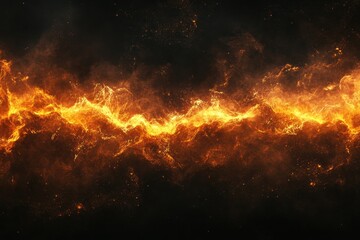 Wall Mural - a vibrant display of flames against a dark background, evoking energy and intensity.