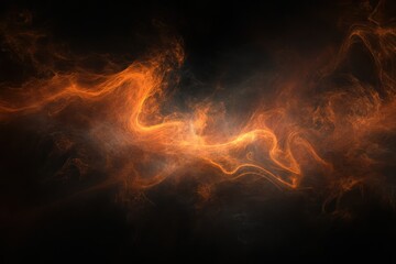 Wall Mural - abstract swirling patterns of orange and gray resembling smoke or energy.