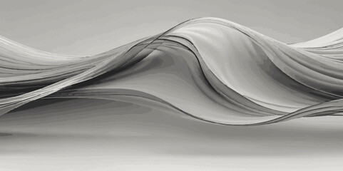 Wall Mural - Abstract smokey dark grey and white smooth light  wave line element modern stream white background. 