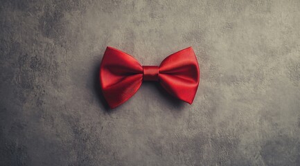 Elegant red bow on a black background with ample white space, creating a striking contrast for a minimalist and refined aesthetic.