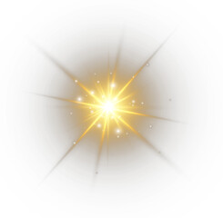 Wall Mural - png yellow lens shine spark, star sunlight vector, sparkle effect, stadium spotlight, light abstract
