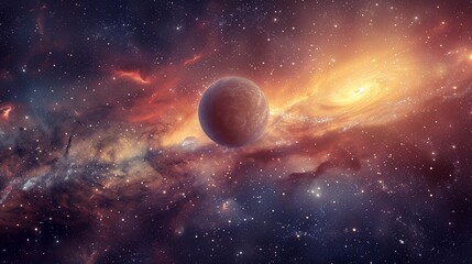 space galaxy with planets