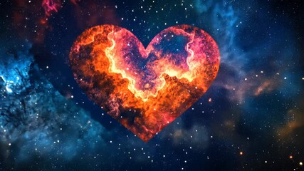 Wall Mural - heart nebula in space with coloful background and stars for background