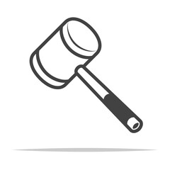 Wall Mural - big hammer outline icon transparent vector isolated