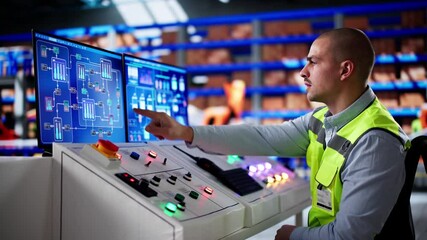 Aufkleber - Warehouse Management On Computer