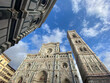 © synthetick - Florence Cathedral, Baptistry and Campanile bell tower. Low angle wide shot looking up.