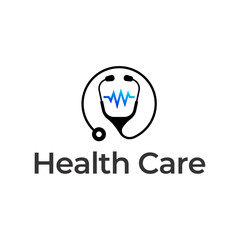 Canvas Print - Logo for health care stethoscope. Medical health care logo design.