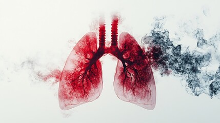 Canvas Print - Lungs and Smoke: A Visual Representation of Respiratory Health