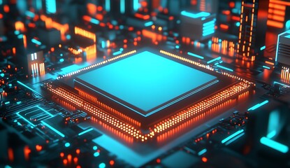 Poster - Futuristic Circuit Board Design Showcasing Advanced Technology Concepts : Generative AI