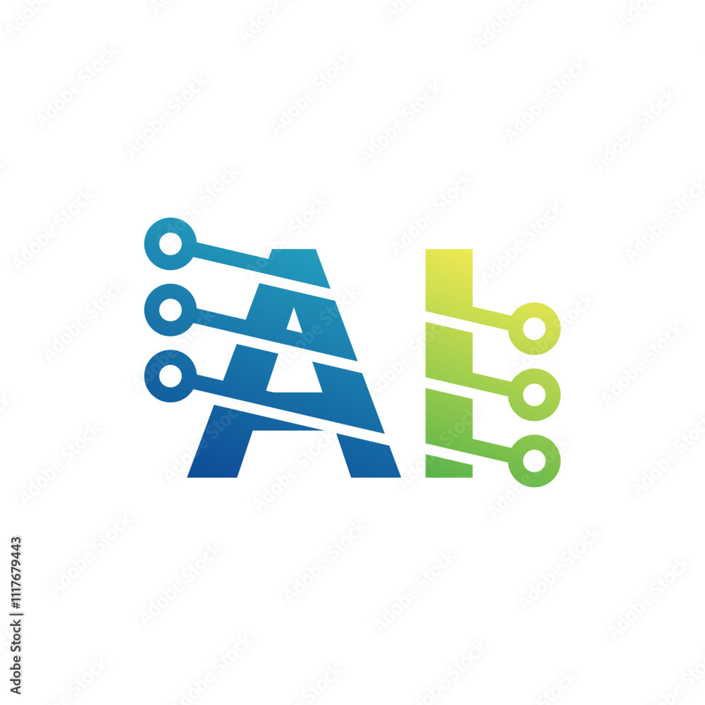 AI Logo. Artificial Intelligence logo design illustration Stock Vector ...