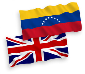 Wall Mural - Flags of Great Britain and Venezuela on a white background