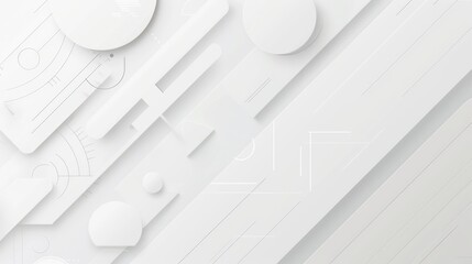 Wall Mural - abstract geometric white background