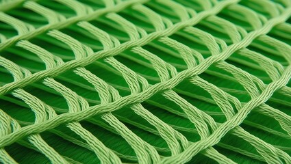 Close-up of a vibrant green woven texture.