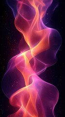 Wall Mural - colorful abstract waves merge and flow in a mesmerizing display of light and movement in a digital a