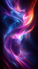 Wall Mural - colorful abstract wisps of light create a vibrant and dynamic visual effect in a dark background set