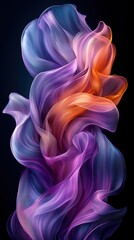 Wall Mural - flowing abstract patterns in vibrant colors create a stunning visual displayed against a dark backgr