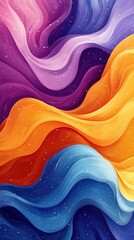 Wall Mural - colorful abstract waves flow harmoniously in vibrant patterns across a textured surface, creating a 
