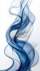 Wall Mural - flowing blue and gray waves create a serene abstract design in soft shapes and textures