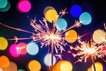 Wall Mural - a pair of sparklers sitting on a table, ready for use