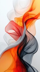Wall Mural - colorful abstract waves of smoke intertwining in shades of red, orange, gray, and black