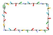 © 7nov.studio - Christmas lights square illustration New Year garland isolated hand drawn on transparent background Winter frame banner decor xmas