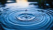 © Alla - A single water droplet falls into a body of water, creating ripples and disturbance