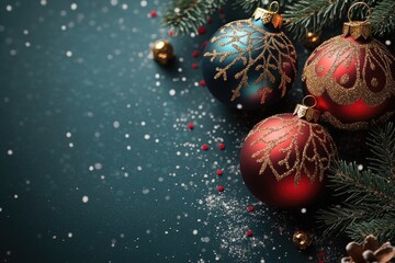 Sticker - Close-up of Christmas decorations on a table