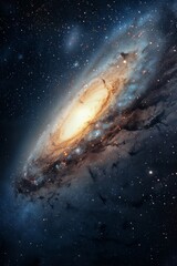Wall Mural - distant alien world planet, deep space landscape with several moons