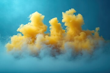 Wall Mural - a plane flying through a cloud-filled sky with sunbeams shining through