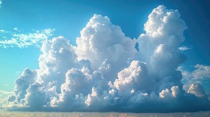 Wall Mural - A large cloud floats above the vast ocean, with waves crashing below