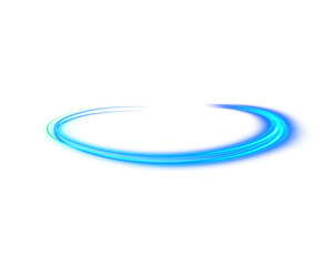 Leinwandbilder - Blue neon light circle
