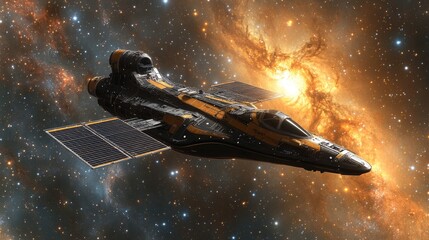 Wall Mural - space telescope orbits in vast cosmos observing distant celestial phenomena