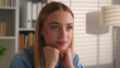 © Yuliia - Close up pensive thinking dreaming pensive calm business portrait Caucasian dreamy woman in office looking businesswoman worker female face manager entrepreneur think dream student girl at library
