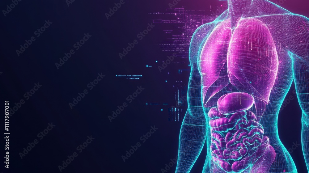 Human Anatomy Visualization Digital 3D Model Internal Organs Lungs ...