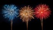 © Say - Three vibrant fireworks bursts illuminate the night sky